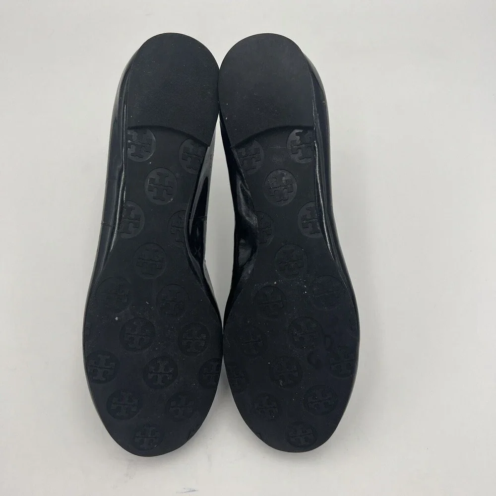 TORY BURCH Black Patent Leather BALLET Flats Size 6 1/2‎